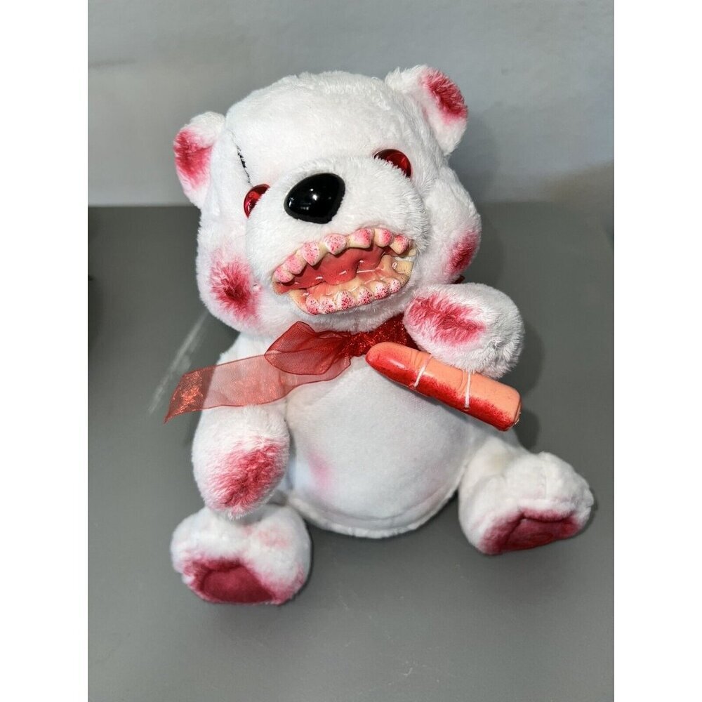 Morbid Ent. FERAL FUZZY BEAR Talking Animated Light-Up Bloody Plush Horror